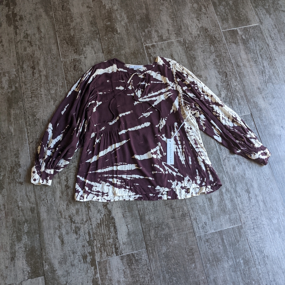 YOUNG FABULOUS & BROKE Batik Tie Dye Blouse